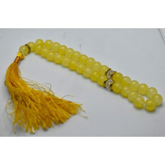 Light yellow color marble bead 33 grian