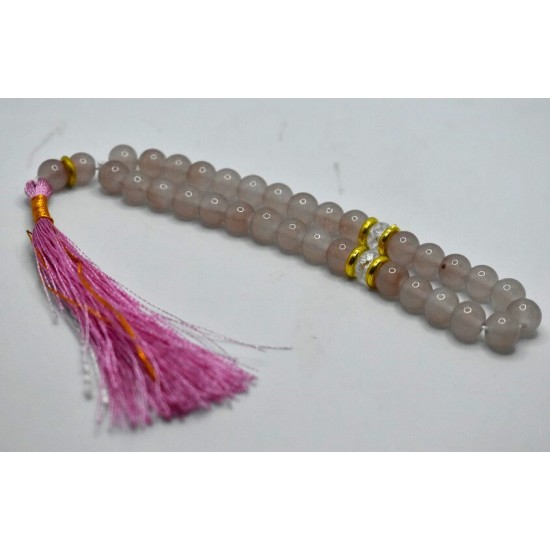 Pink color marble bead 33 grain