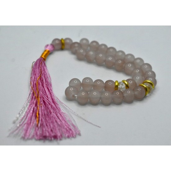 Pink color marble bead 33 grain