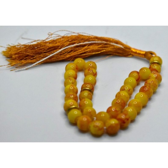 yellow  light brown marble bead