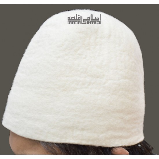 Soft Woolen White Traditional Sufi Cap - Yunus Emre