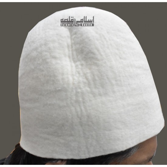 Soft Woolen White Traditional Sufi Cap - Yunus Emre