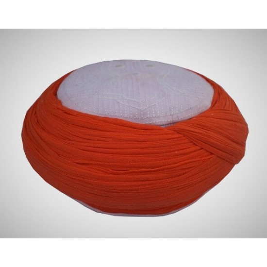 Handmade Green Nalain Imama Hat 9 Meters Orange Wrapping on White Cap