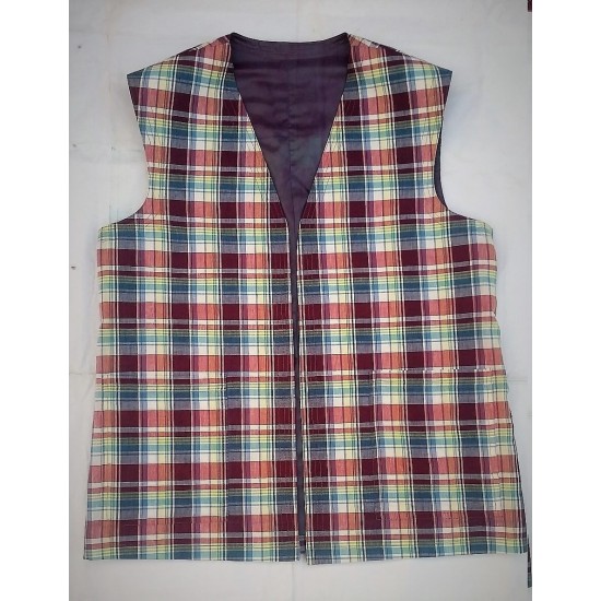 Men Waist Coat check