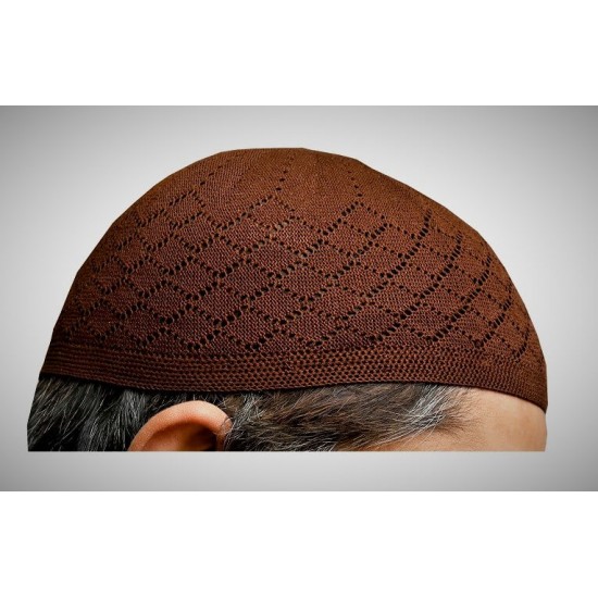 Prayer Cotton Knit Cap Brown