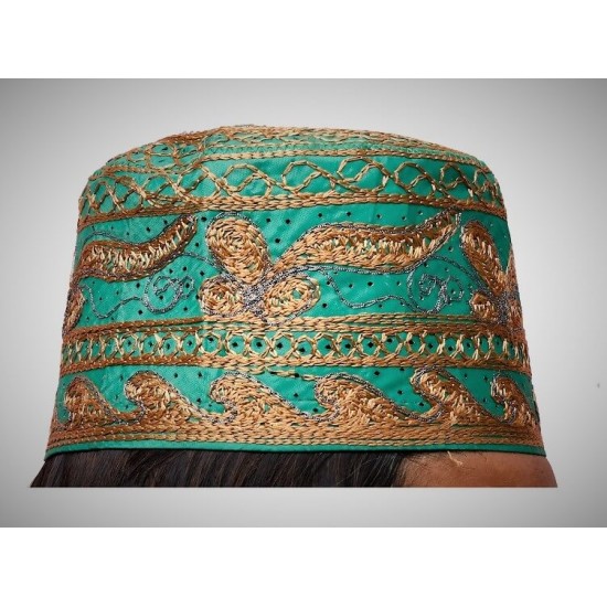 Mawlid Golden Green Cap