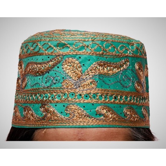 Mawlid Golden Green Cap