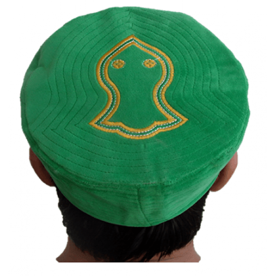 Kufi Nalain Cap Green Sufi Muslim Hat