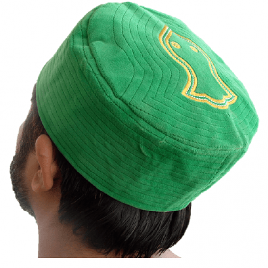 Kufi Nalain Cap Green Sufi Muslim Hat