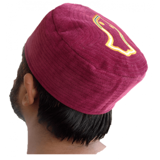 Kufi Nalain Cap Maroon Sufi Muslim Hat