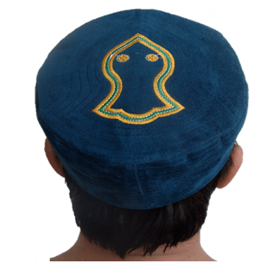 Kufi Nalain Cap Sea Blue Sufi Muslim Hat