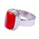 Coral Marjan Capsule Silver Ring