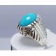 Turquoise Feroza Tiger Style Silver Ring