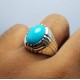 Turquoise Feroza Tiger Style Silver Ring