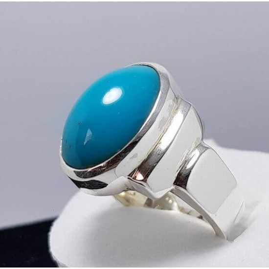 Turquoise Feroza Gemstone Silver Ring