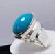 Turquoise Feroza Gemstone Silver Ring