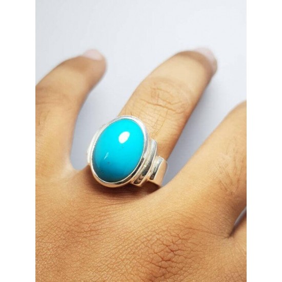 Turquoise Feroza Gemstone Silver Ring