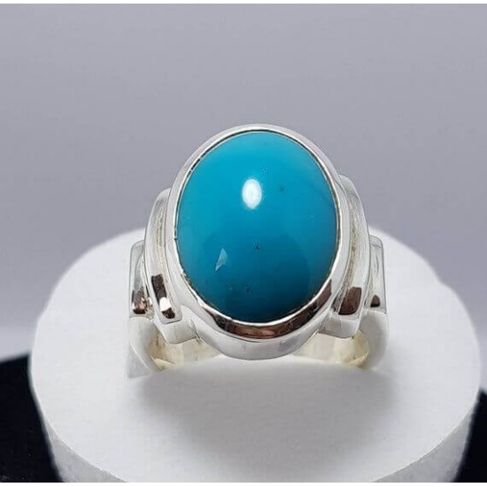 Turquoise Feroza Gemstone Silver Ring