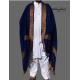 MEN SHAWL BLUE WOOL WOVEN