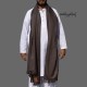 MIX WOOLEN DARK GREY PLAIN KASHMIRI SHAWL FOR MEN