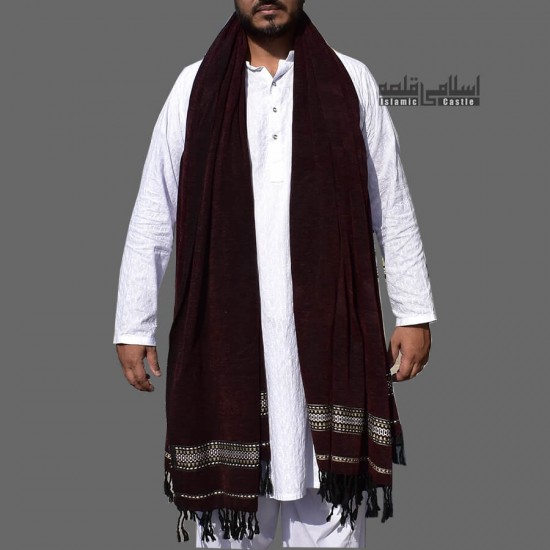 PURE VELVET DARK BROWN DHUSSA CHADDAR SHAWL