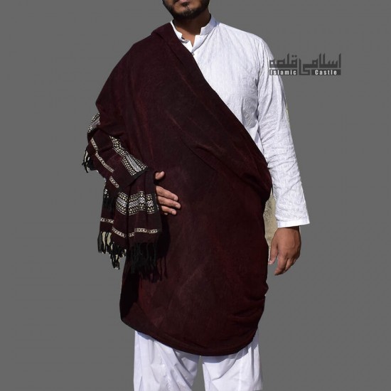 PURE VELVET DARK BROWN DHUSSA CHADDAR SHAWL