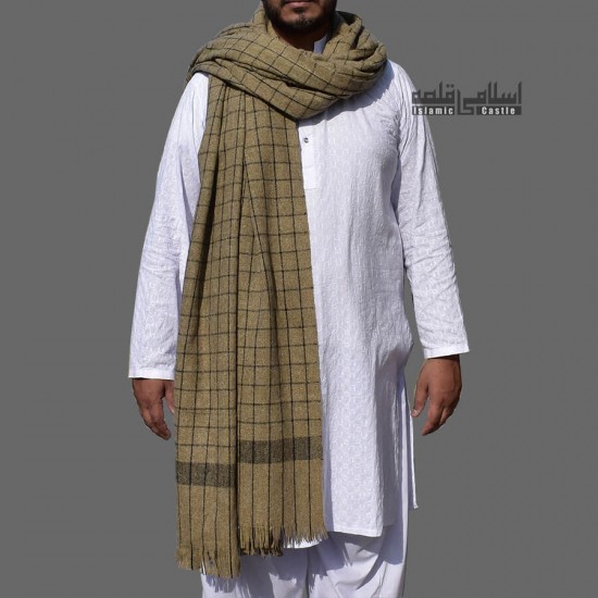 PURE WOOL CHECKED SHAWL FOR MEN