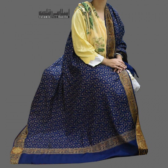 WOMEN NAVY BLUE FULL EMBROIDERED KASHMIRI SHAWL