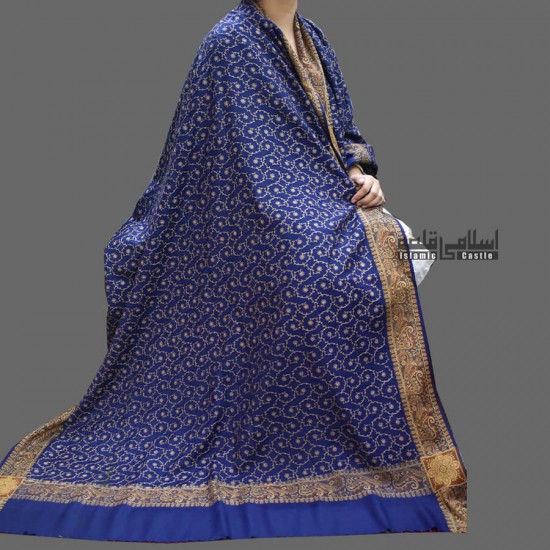 WOMEN NAVY BLUE FULL EMBROIDERED KASHMIRI SHAWL