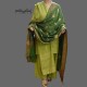 WOMEN SHAWL ACRO GREEN WOOLEN BROWN DESIGNER SIDES