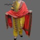 WOMEN SHAWL ACRO WOOLEN RED SELF EMBROIDERY