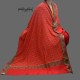 WOMEN SHAWL ACRO WOOLEN RED SELF EMBROIDERY