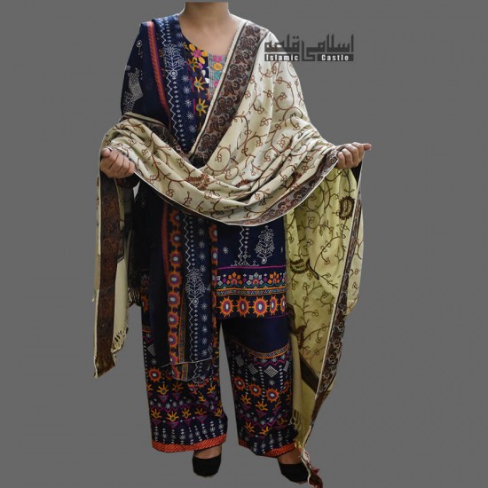 WOMEN SHAWL SKIN COLOR BEAUTIFULLY FLOWERED AND FOUR CORNERS FULL EMBROIDERED