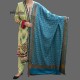 WOMEN SHAWL TURQUOISE BLUE ACRO WOOLEN ALL BORDERS EMBROIDERY