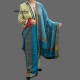 WOMEN SHAWL TURQUOISE BLUE ACRO WOOLEN ALL BORDERS EMBROIDERY