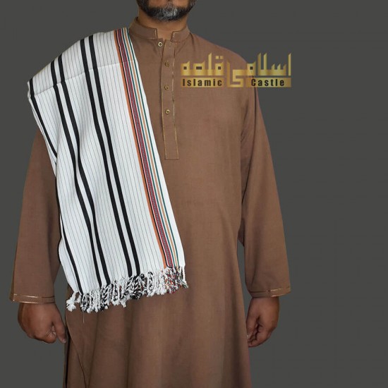 Yemeni Habirah Shawl White Handmade [Sunnah of Rasool Allah ﷺ]