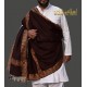 MEN SHAWL BROWN WOOL WOVEN