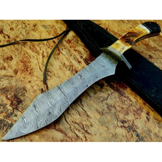 ND-107 Camel Bone Handle Beautiful 16 Inches Bowie Knife