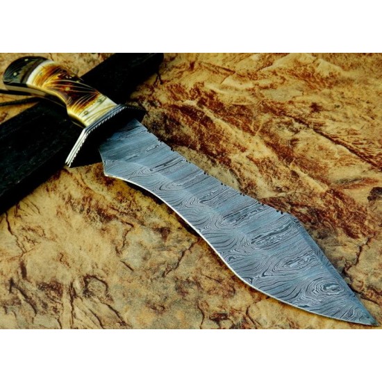 ND-107 Camel Bone Handle Beautiful 16 Inches Bowie Knife