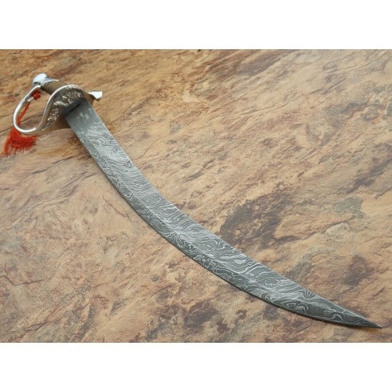 NS-100 CUSTOM HANDMADE 25 Inches Fire Damascus Arabian Sword