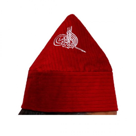 Kufi Cone Taj Maroon Sufi Muslim Hats