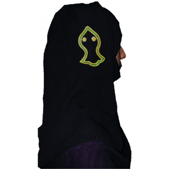 Golden Nalain Shareef on Black Hijab Scarf