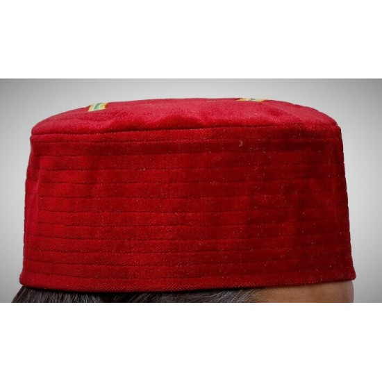 Kufi Nalain Cap Red Sufi Muslim Hat