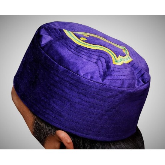 Kufi Nalain Cap Purple Sufi Muslim Hat