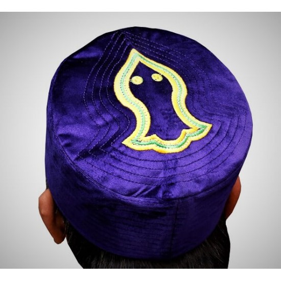 Kufi Nalain Cap Purple Sufi Muslim Hat