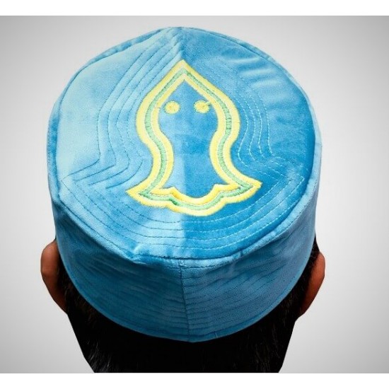 Kufi Nalain Cap Blue Sufi Muslim Hat