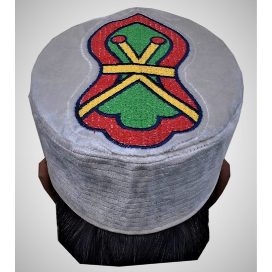 Kufi Nalain Cap White Sufi Muslim Hat