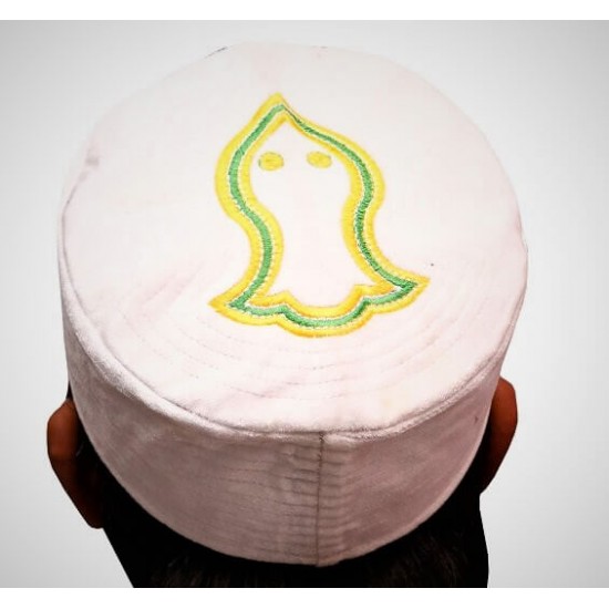 Kufi Nalain Cap White Sufi Muslim Hat