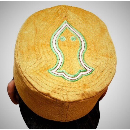 Kufi Nalain Cap Yellow Sufi Muslim Hat