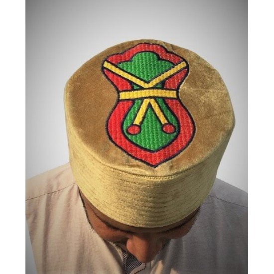 Kufi Nalain Cap Golden Mawlid Hat